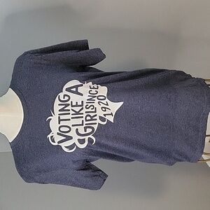 Bella Canvas Voting Like A Girl Since 1920 Heather Blue Graphic T-Shirt Size M